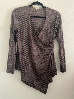 One World Top Striped Fairy Grunge Goth Asymmetrical Hem